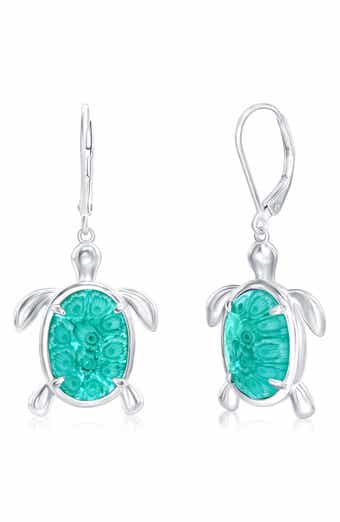 Venetian Murano Turtle Drop Earrings