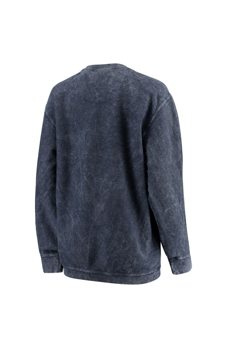PRESSBOX Women's Pressbox Navy Ole Miss Rebels Comfy Cord Vintage Wash Basic Arch Pullover Sweatshirt, Alternate, color, Navy