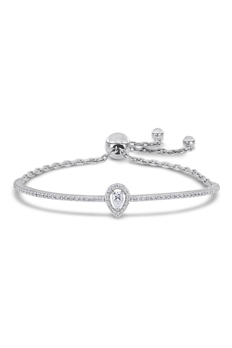 Lab Created Moissanite Bangle Bracelet, Main, color, WHITE