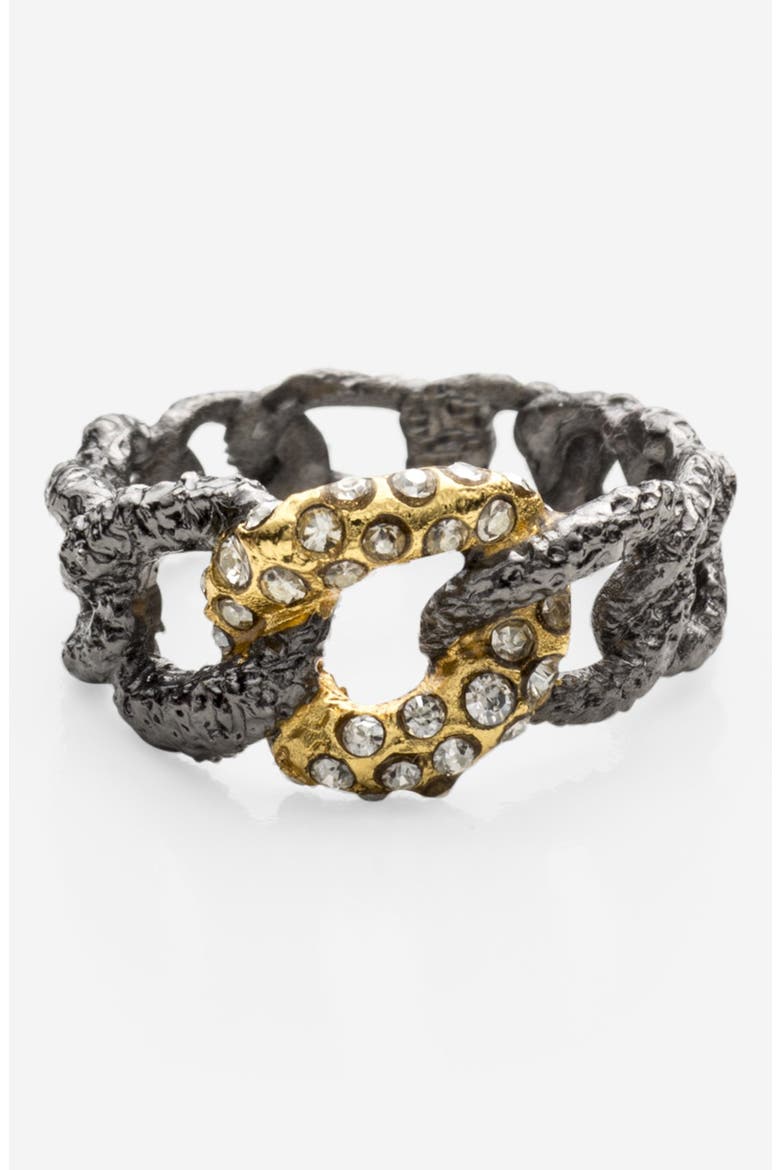 'Elements - Jardin de Papillon' Chain Link Ring, Alternate, color, GUNMETAL/ GOLD