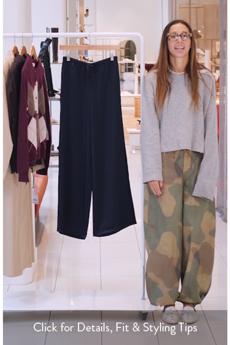 Wide Leg Satin Drawstring Pants video