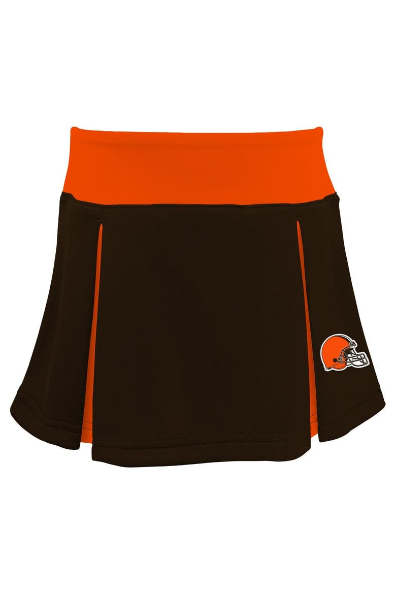Girls Youth Brown/Orange Cleveland Browns Two-Piece Spirit Cheerleader Set, Alternate, color, Brown