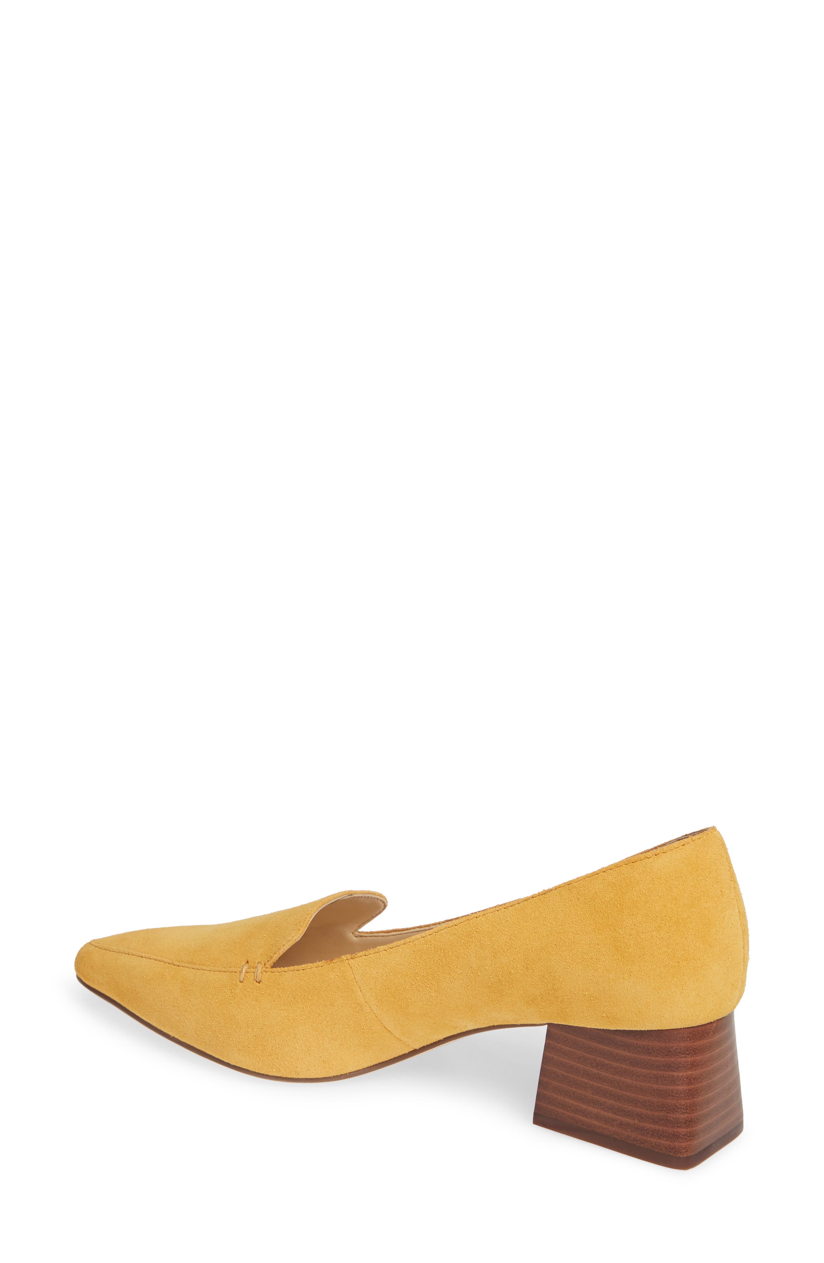 Mavis Flare Heel Loafer, Alternate, color, RUSTED GOLD SUEDE