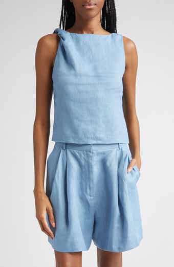 STAUD Boa Twisted Sleeveless Linen Top