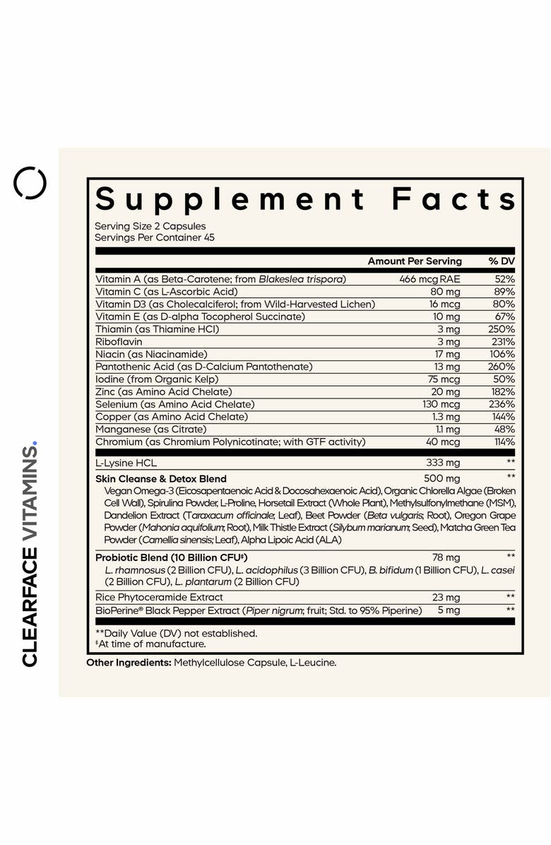 Codeage Clearface Pantothenic Acid & Niacin Vitamins Supplement, Alternate, color, Black