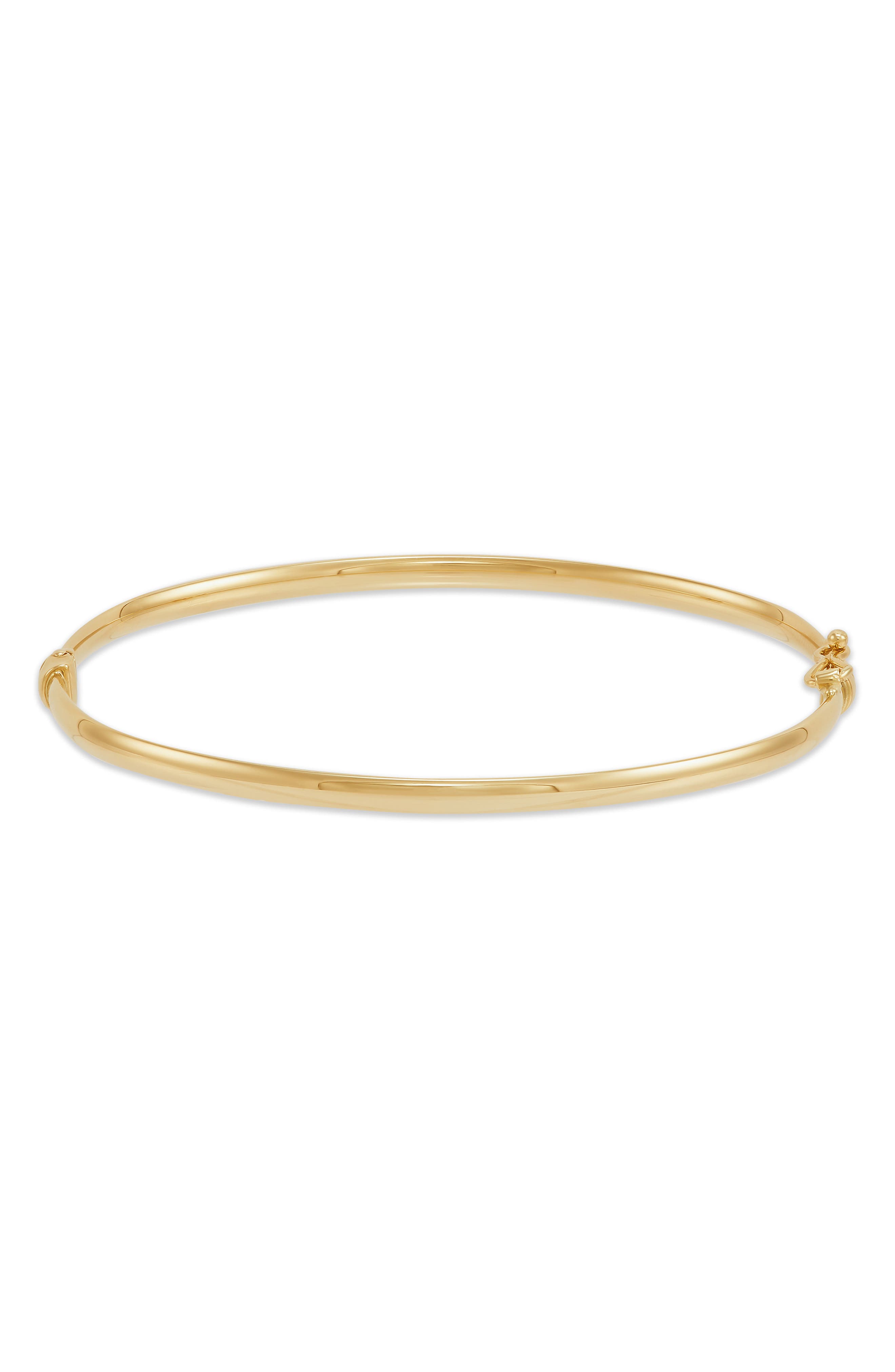 Frankie & Zoe 14K Yellow Gold Hollow Hinged Bangle Bracelet
