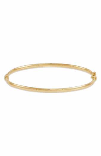 Frankie & Zoe 14K Yellow Gold Hollow Hinged Bangle Bracelet