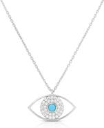 SPHERA MILANO Synthetic Turquoise Evil Eye Pendant Necklace