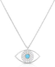 SPHERA MILANO Synthetic Turquoise Evil Eye Pendant Necklace