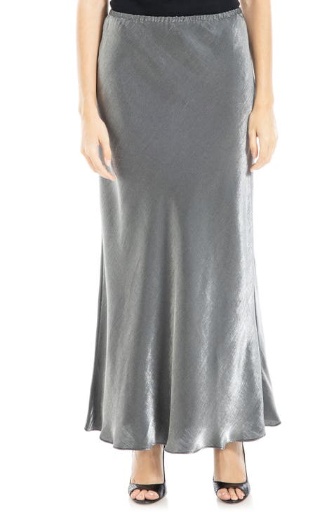 Bias Cut Satin Midi Skirt