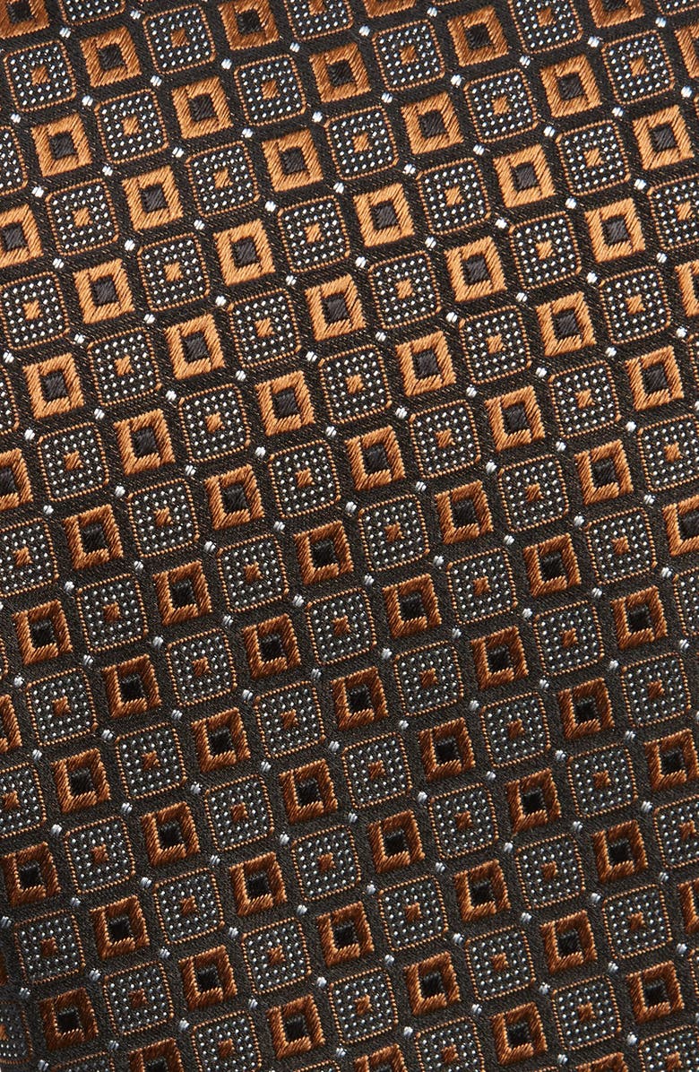 ZEGNA TIES Embroidered Polka Dot Geo Silk Tie, Alternate, color, Vicuna