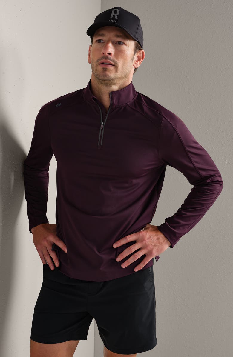 Rhone Rise Quarter Zip Pullover, Alternate, color, Mulberry