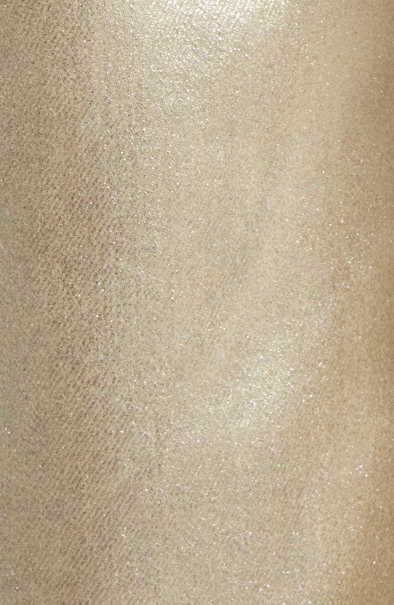 Veronica Beard Metallic Bermuda Denim Shorts, Alternate, color, Gold