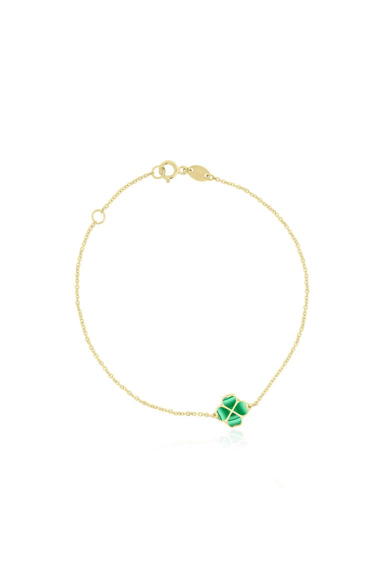 Malachite Lucky Clover Bracelet, Main, color, Malachite