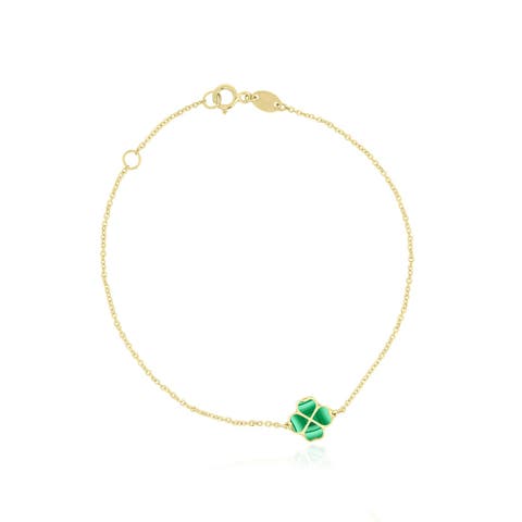 Malachite Lucky Clover Bracelet