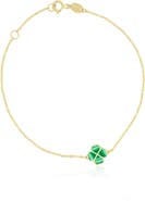 The Lovery Fine Jewelry Malachite Lucky Clover Bracelet
