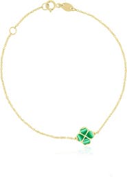 The Lovery Fine Jewelry Malachite Lucky Clover Bracelet