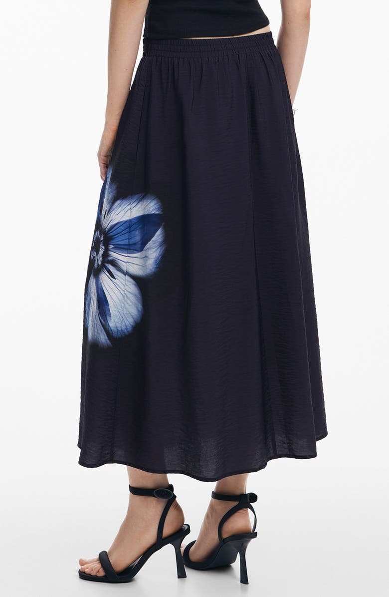 Desigual Shantou Floral Print A-Line Skirt, Alternate, color, 