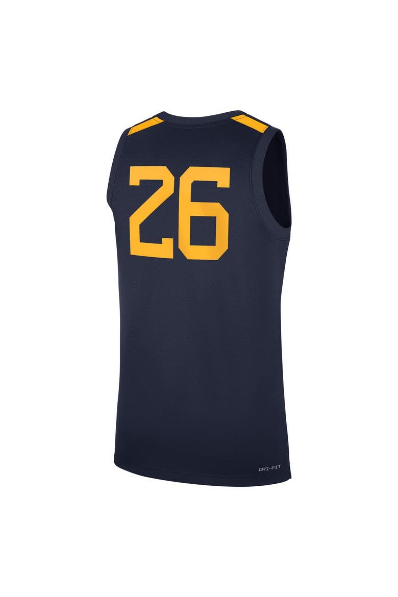 Men's Nike #26 Navy West Virginia Mountaineers Road Replica Basketball Jersey, Alternate, color, Navy