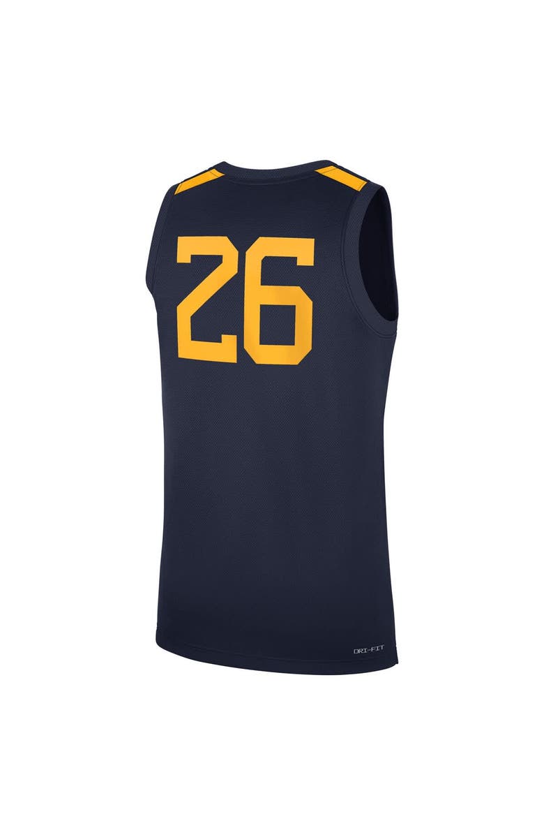 Nike Men's Nike #26 Navy West Virginia Mountaineers Road Replica Basketball Jersey, Alternate, color, Navy