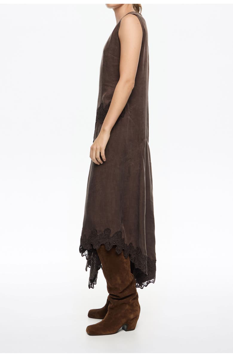 Bimba y Lola Lace Sleeveless Dress, Alternate, color, Dark Brown