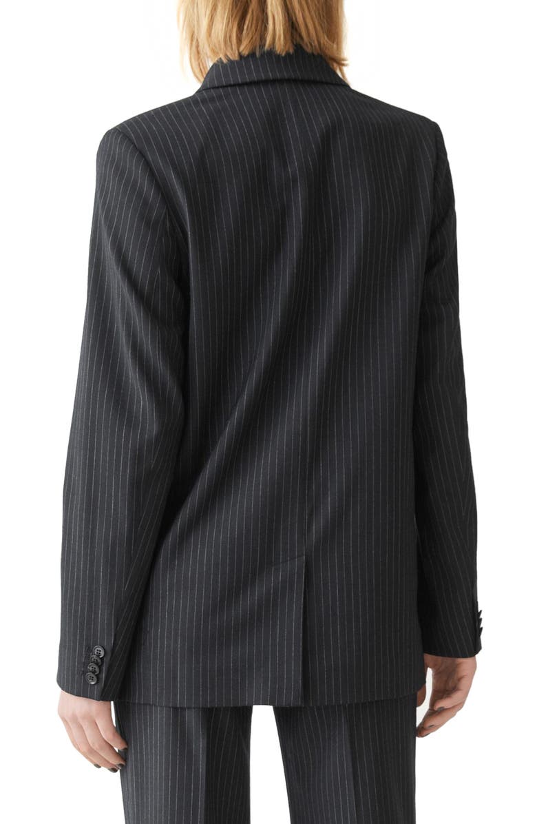 & Other Stories Oversize Pinstripe Wool Blend Blazer, Alternate, color, 