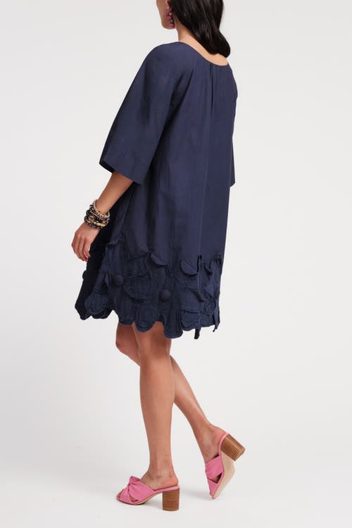 Frances Valentine Zennia Flower Dress In Navy