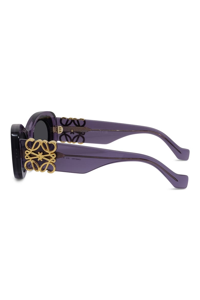 Anagram 49mm Small Rectangular Sunglasses, Alternate, color, SHINY VIOLET / SMOKE