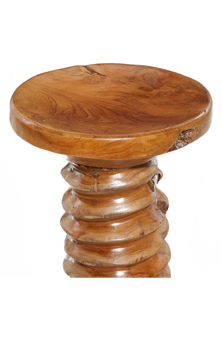 SONOMA SAGE HOME Brown Teakwood Rustic Accent Table with Coiled Base, Alternate, color, 
