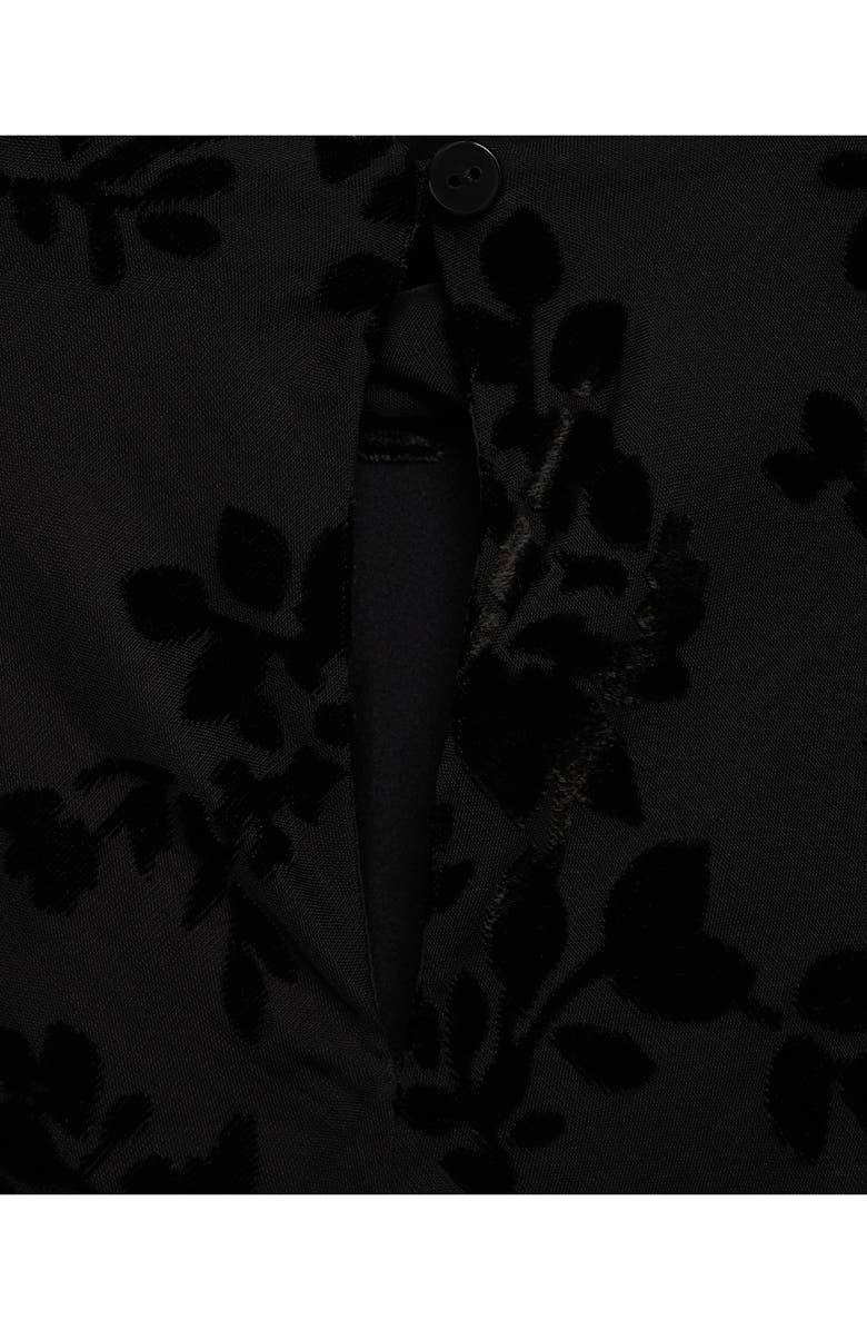 MANGO Floral Jacquard Minidress, Alternate, color, Black