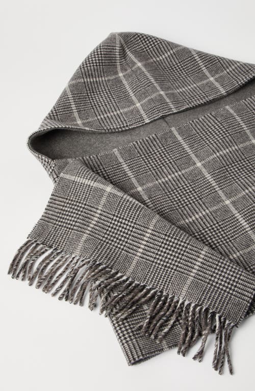 Brunello Cucinelli Prince Of Wales Scarf In Neutral