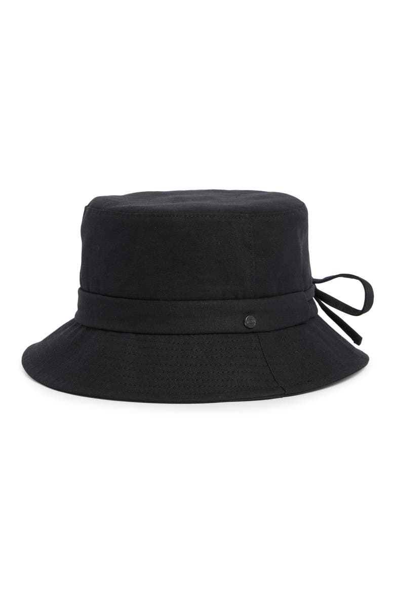 Adjustable Tie Cotton Canvas Bucket Hat, Main, color, BLACK