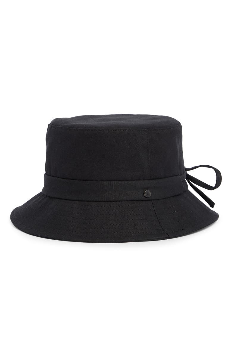 Vince Adjustable Tie Cotton Canvas Bucket Hat, Main, color, Black