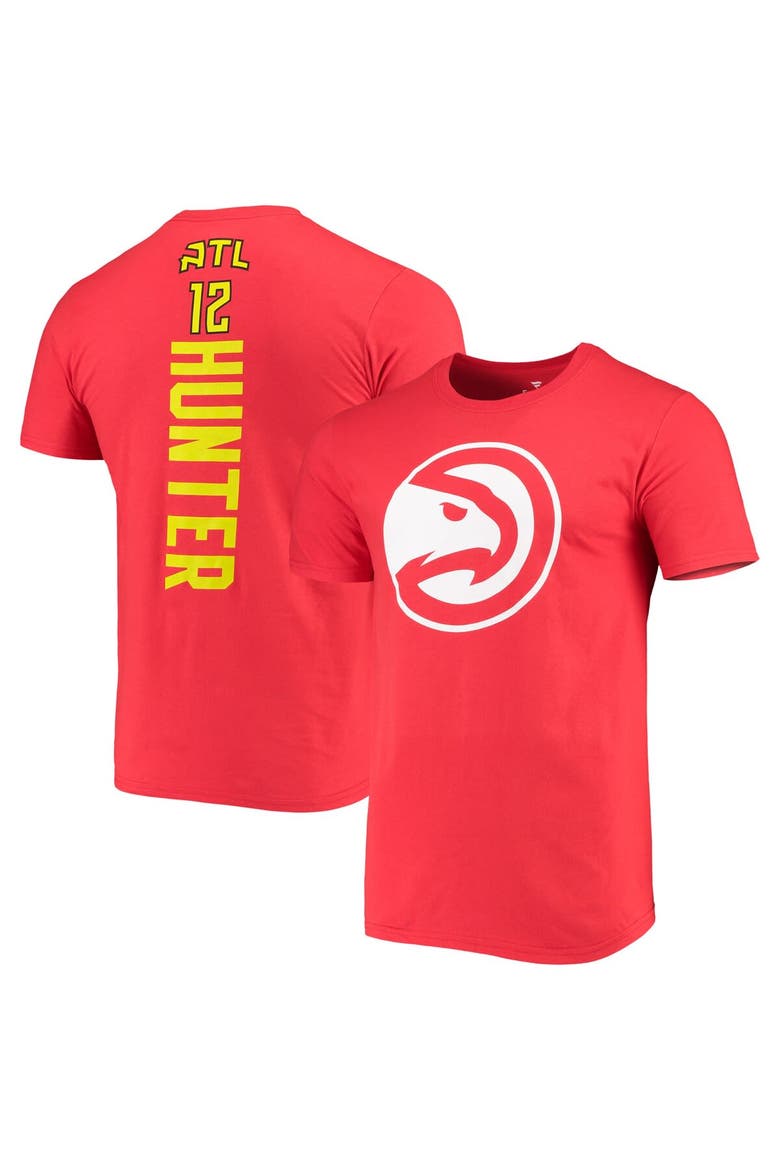 Men's Fanatics Branded De'Andre Hunter Red Atlanta Hawks Playmaker Name & Number Logo T-Shirt, Main, color, Red
