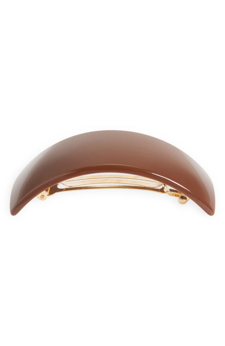 France Luxe 'Volume' Rectangle Barrette, Main, color, Chocolate