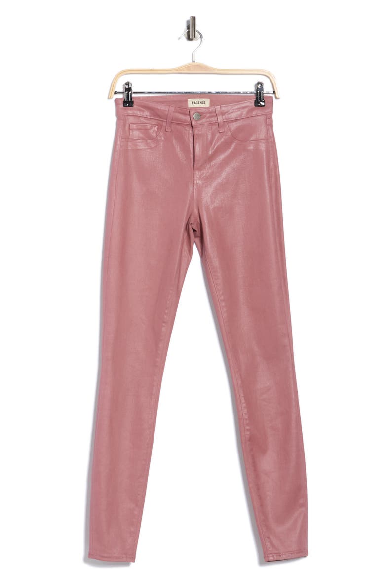 Marguerite Skinny Jeans, Alternate, color, MAUVE ROSE COATED