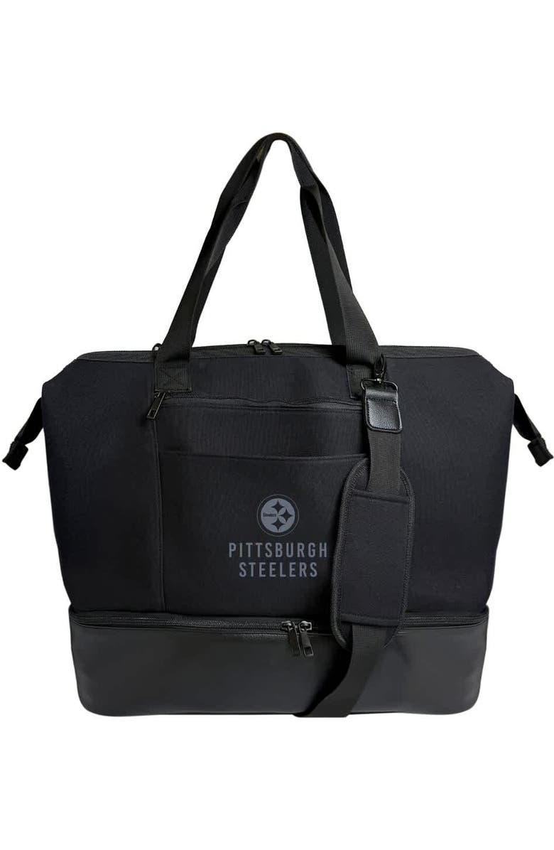 LOGO BRANDS Women's Black Pittsburgh Steelers Weekender Tote, Main, color, Black