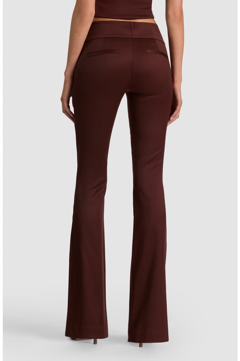 Olivia Satin Flare Wool Blend Pants, Alternate, color, DARK CHOCOLATE