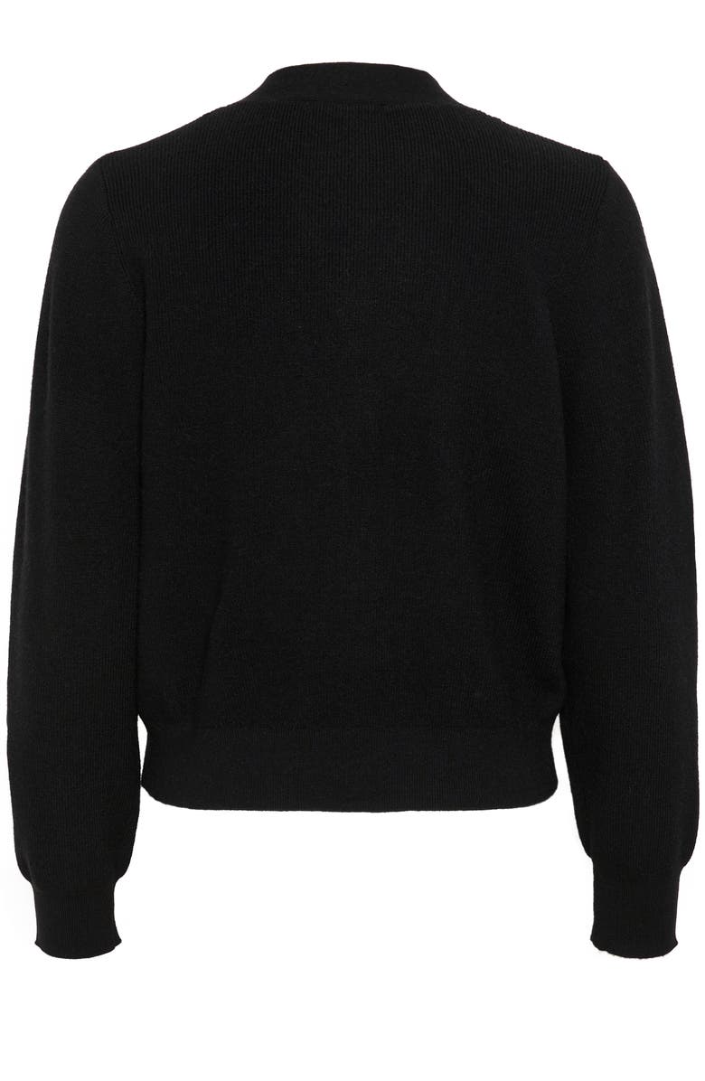 Soaked in Luxury SLSina Button V-neck Rib Knit Cardigan, Alternate, color, Black