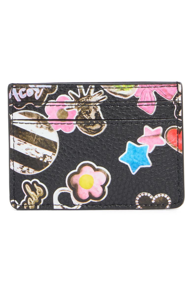 Sticker Bold Card Case, Alternate, color, BLACK MULTI