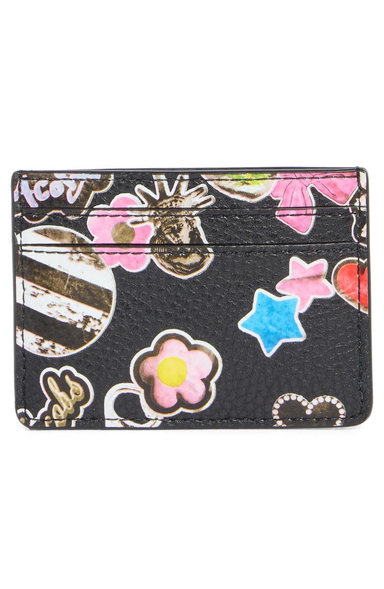 Marc Jacobs Sticker Bold Card Case, Alternate, color, Black Multi
