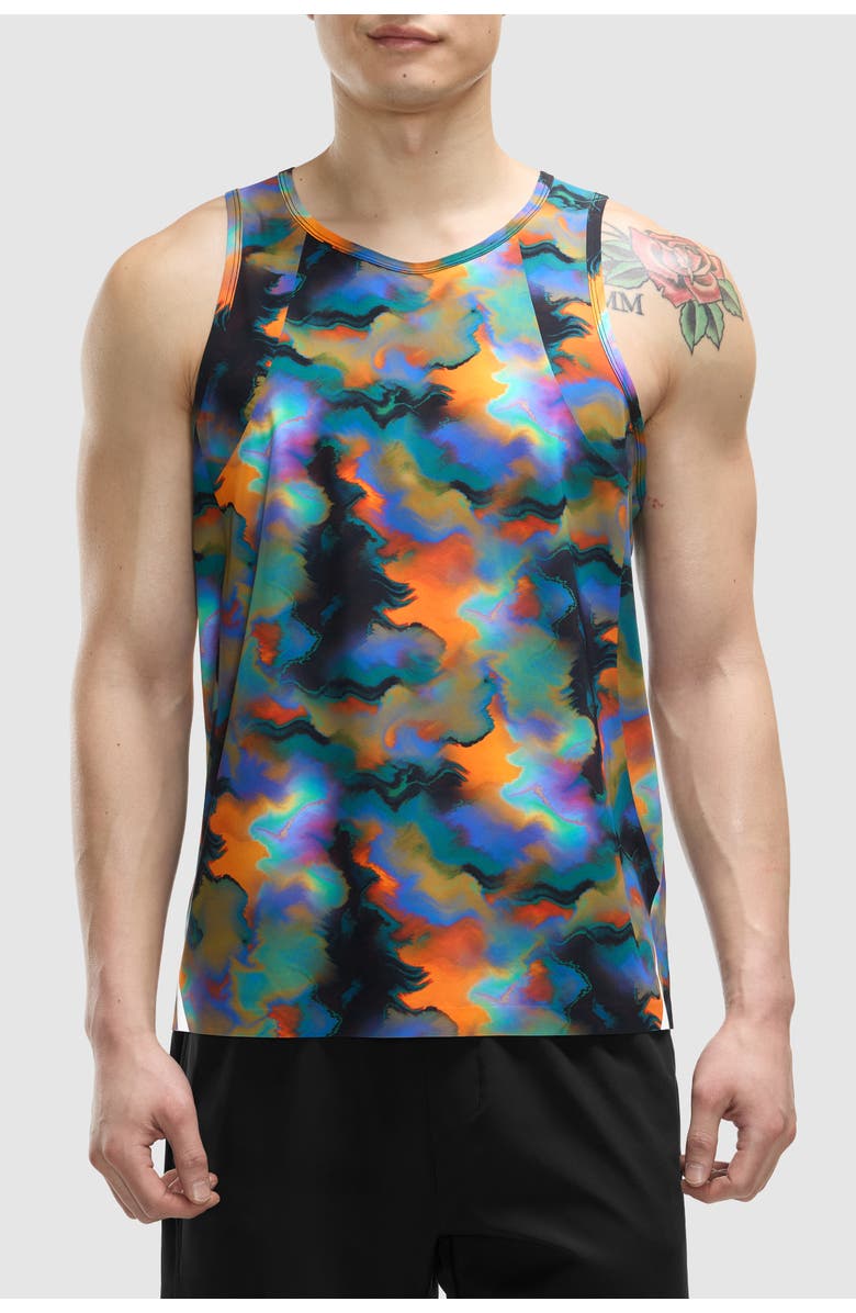 Peloton Run Interlock Stride Singlet, Main, color, Heatmap Print