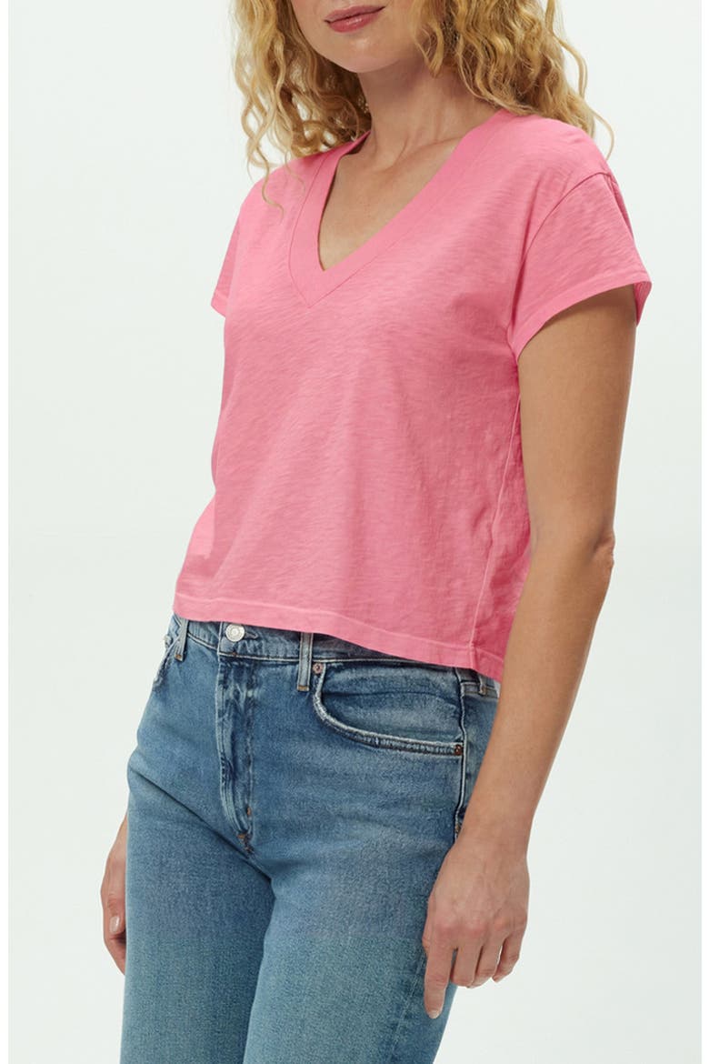Harlan Cotton V-Neck T-Shirt, Alternate, color, DRAGON FRUIT
