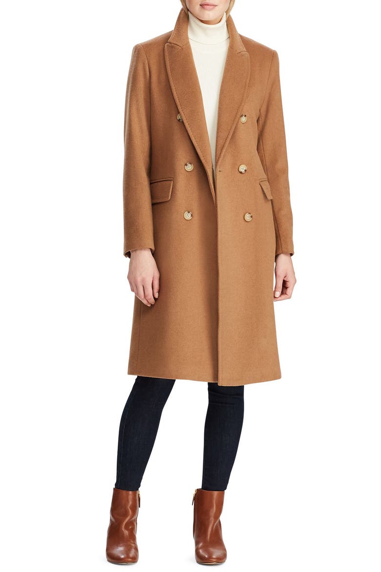 Double Breasted Reefer Coat, Alternate, color, NEW VICUNA