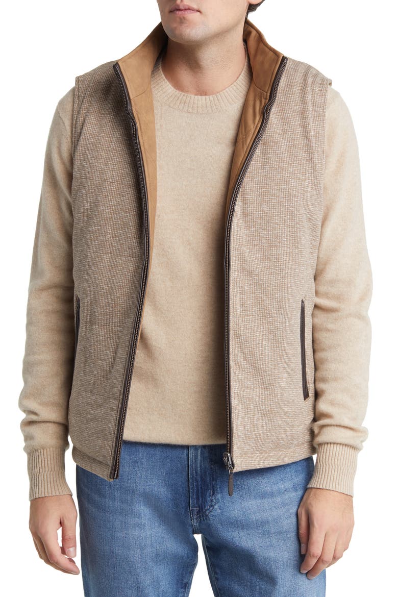 Reversible Quilted Vest, Alternate, color, CAMEL/ LIGHT BROWN