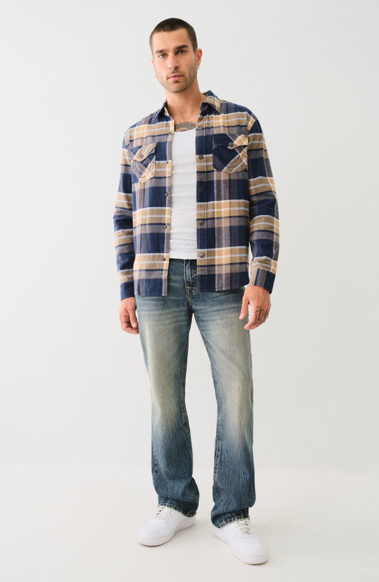 True Religion Brushed Plaid Flannel Shirt Jacket, Alternate, color, 