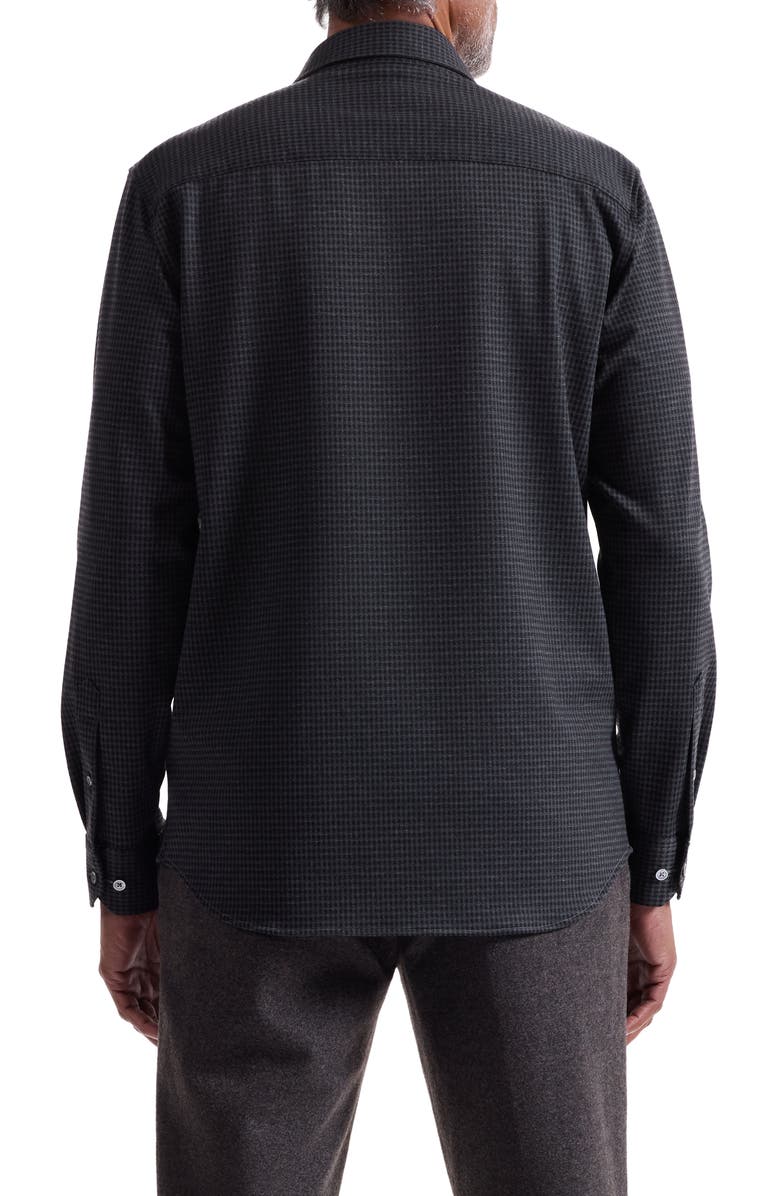 Bugatchi Knit Button-Up Shirt, Alternate, color, Black