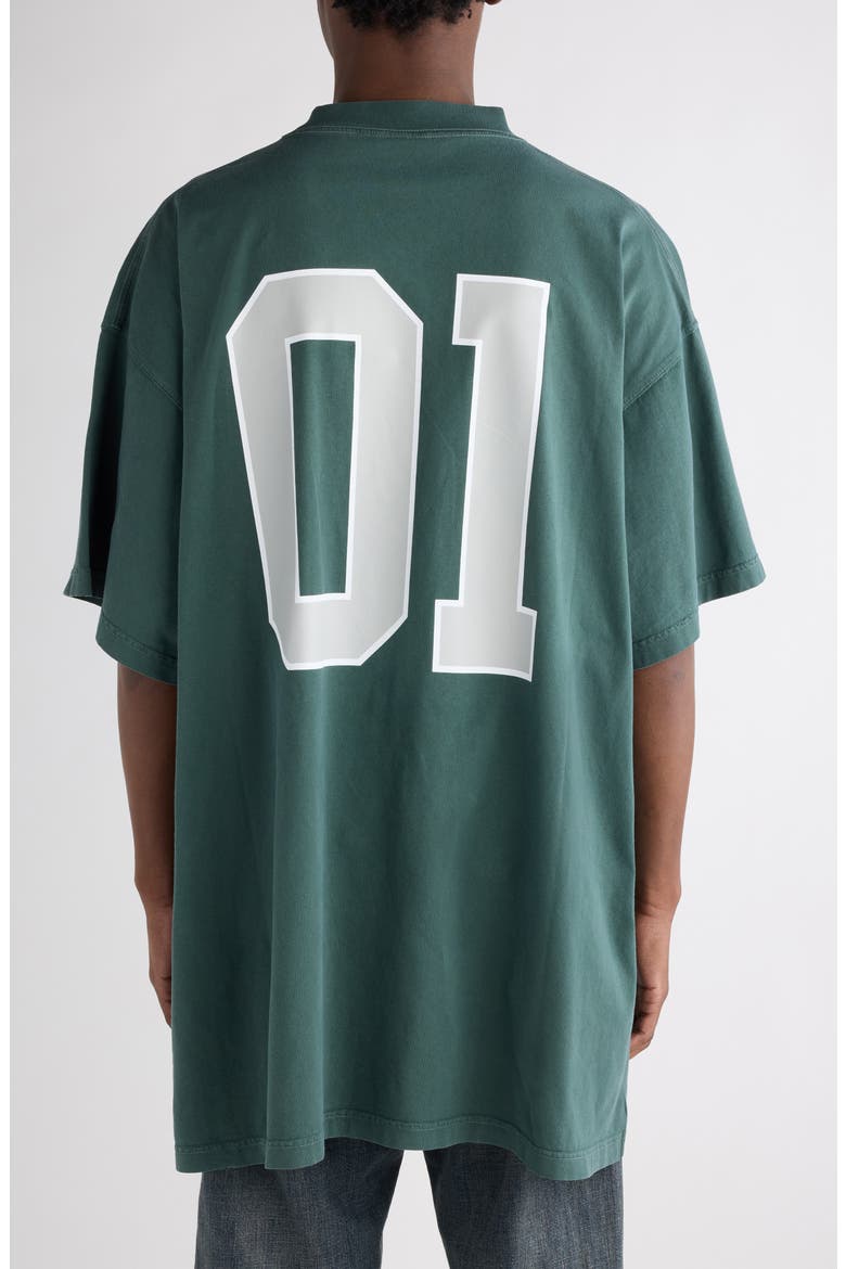 Jersey Oversize Cotton T-Shirt, Alternate, color, 6399 DARK GREEN/ LIGHT GRY