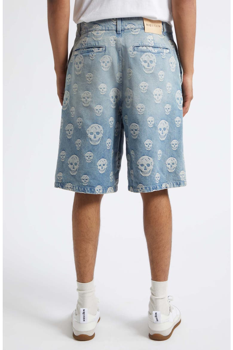 Skull Jacquard Denim Sailor Shorts, Alternate, color, SAPPHIRE