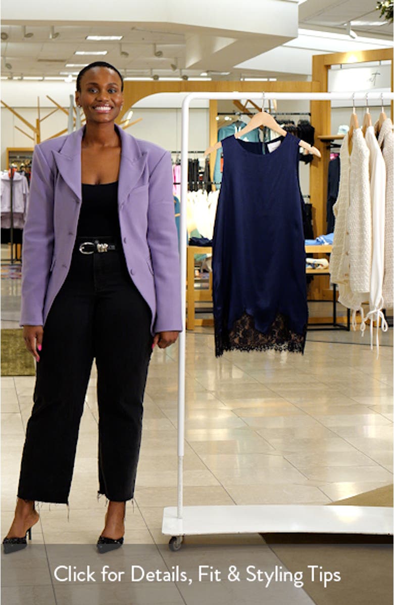 Jessalyn Sleeveless Lace Silk Minidress, sales video thumbnail